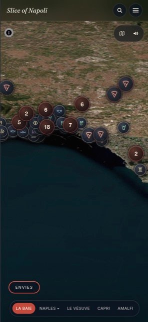 Écran d’accueil de l’app Slice of Napoli